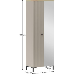 Skříň DOMCA 2D se zrcadlem Taupe/dub silverjack