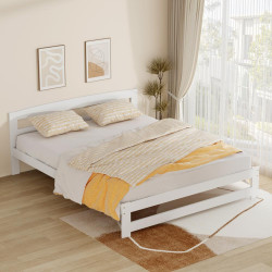 Postel s roštem, bílá, 160x200, AZRA