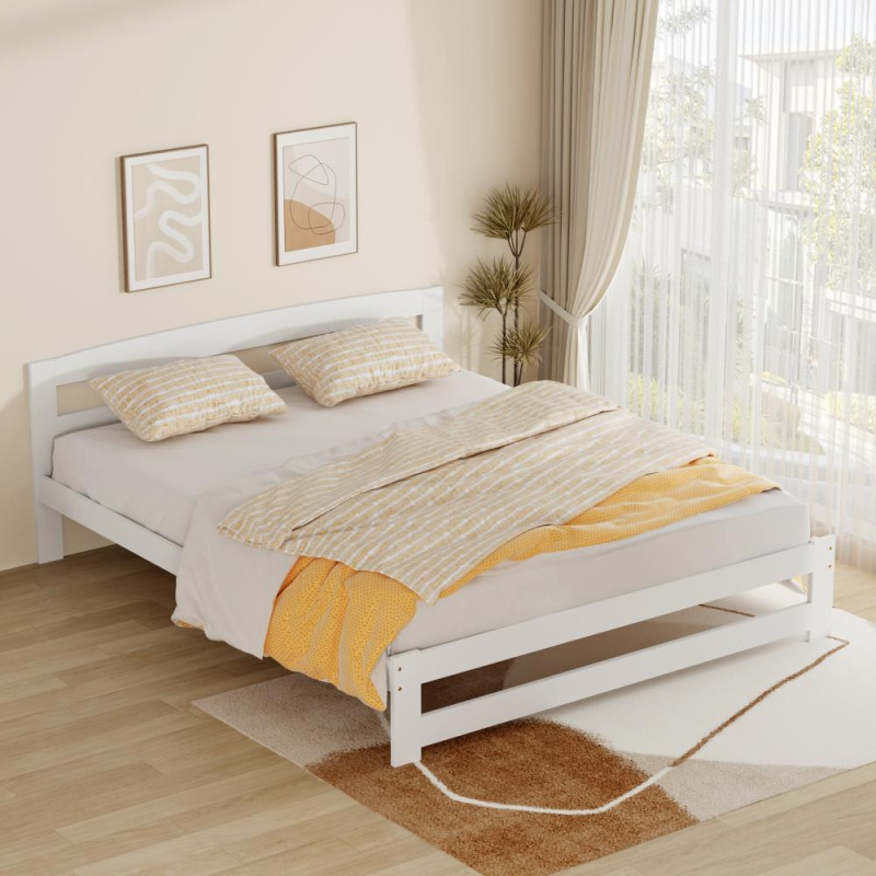 Postel s roštem, bílá, 160x200, AZRA