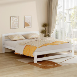 Postel s roštem, bílá, 160x200, AZRA