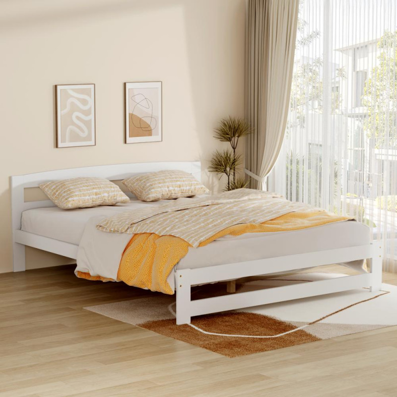 Postel s roštem, bílá, 160x200, AZRA