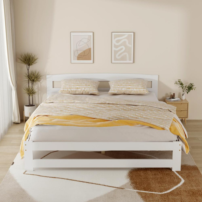 Postel s roštem, bílá, 160x200, AZRA