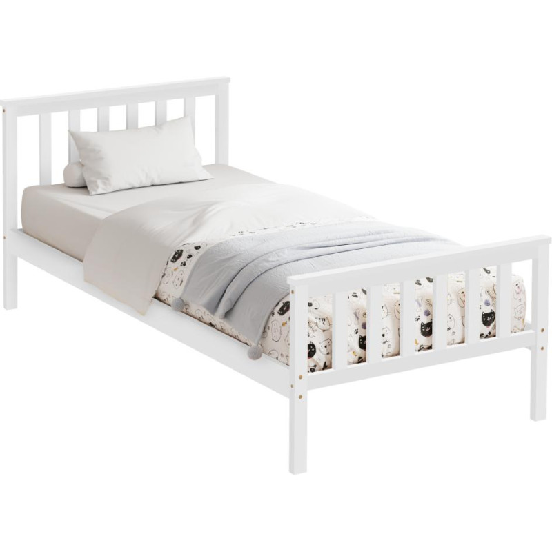 Postel s roštem, bílá, 90x200, ANATRA