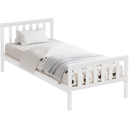 Postel s roštem, bílá, 90x200, ANATRA