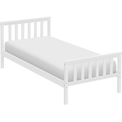 Postel s roštem, bílá, 90x200, ANATRA