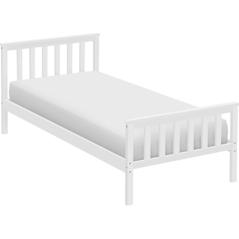 Postel s roštem, bílá, 90x200, ANATRA