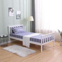 Postel s roštem, bílá, 90x200, ANATRA