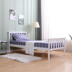 Postel s roštem, bílá, 90x200, ANATRA