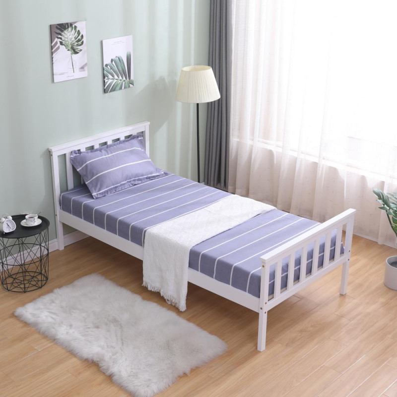 Postel s roštem, bílá, 90x200, ANATRA