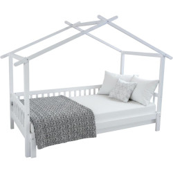 Montessori postel s přistýlkou, bílá, 90x200, KESIO