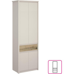 Skříň KAROS 4D1S/70 kašmír/dub evoke – úzká se zásuvkou