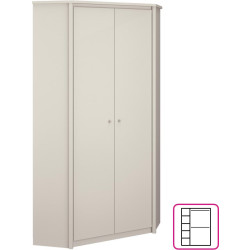 Rohová skříň KAROS 2D kašmír – praktické řešení do rohuRohová skříň, kašmír, KAROS 2D