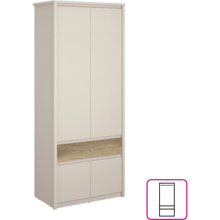 Skříň KAROS 4D1S, kašmír/dub evoke