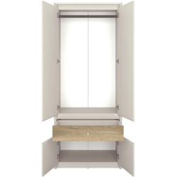 Skříň KAROS 4D1S kašmír/dub evoke – 4 dveře a zásuvka