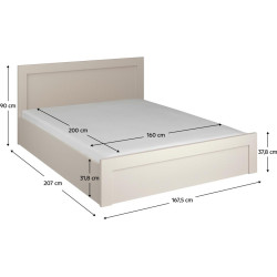 Postel s úložným prostorem KAROS, 160x200, kašmír/dub evoke