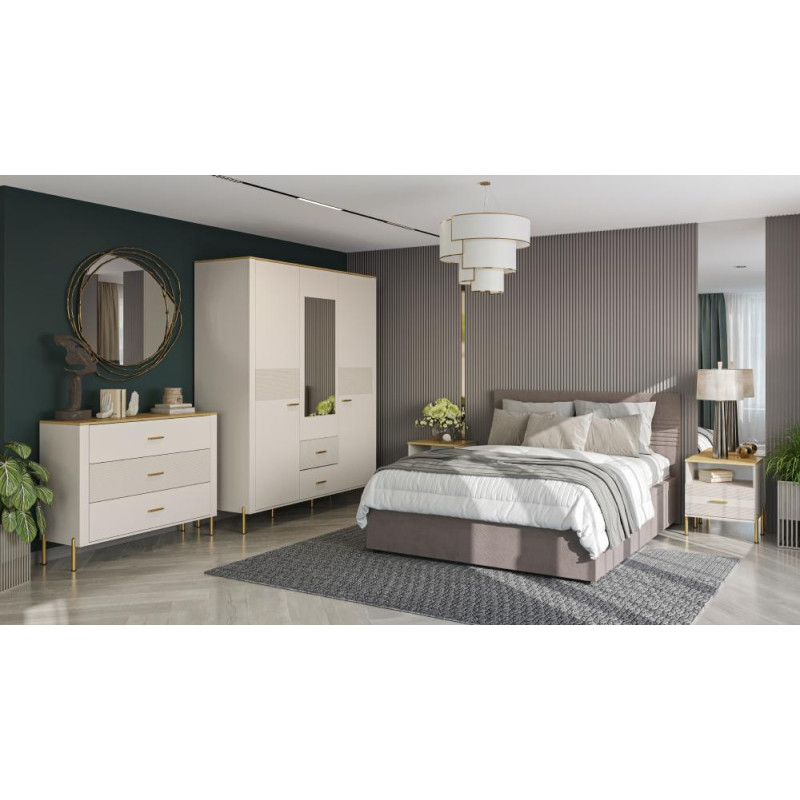 Šatní skříň RUNOL 2D kašmír/dub kamenný s věšákovou tyčí