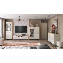 Šatní skříň RUNOL 2D kašmír/dub kamenný s věšákovou tyčí