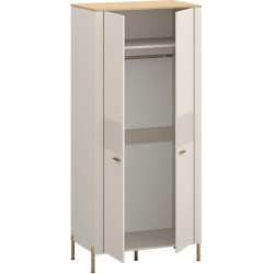 Šatní skříň RUNOL 2D kašmír/dub kamenný s věšákovou tyčí