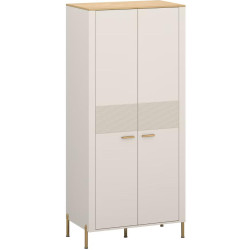 Šatní skříň RUNOL 2D kašmír/dub kamenný s věšákovou tyčí