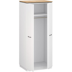 Šatní skříň VELIS 2D se zrcadlem bílá dub evoke