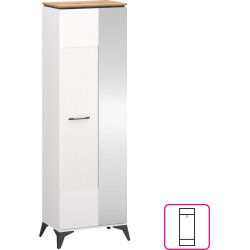 Skříň se zrcadlem VELIS 1D/40 bílá dub evoke úzká