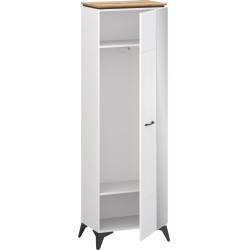 Skříň se zrcadlem VELIS 1D/40 bílá dub evoke úzká