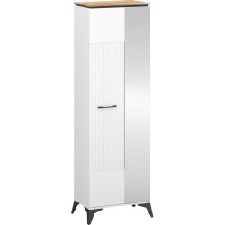 Skříň se zrcadlem VELIS 1D/40 bílá dub evoke úzká