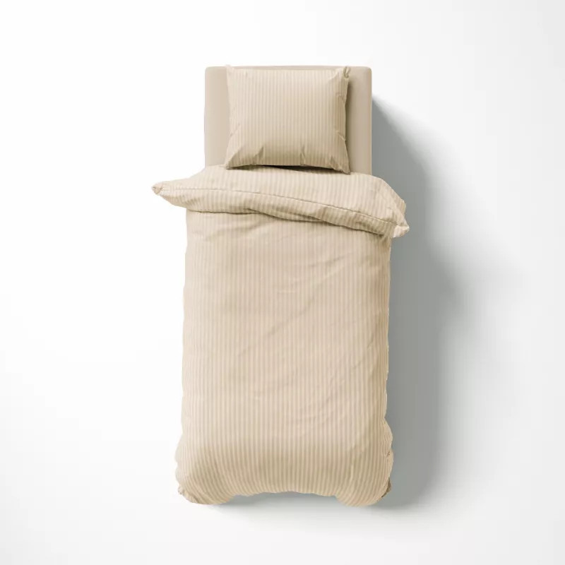 Saténové povlečení jednobarevní Pure Collection Béžová 140x200, 70x80