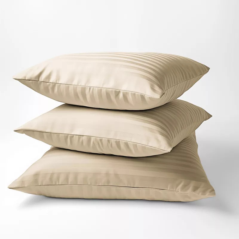 Saténové povlečení jednobarevní Pure Collection Béžová 140x200, 70x80