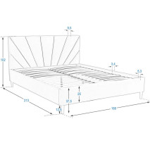 SET postel béžová SOLE 11 s roštem + matrace Masáž Relax Premium 25 cm