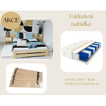 SET postel Adam + rošt + matrace Kanada 19 cm