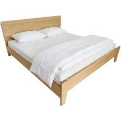 Manželská postel, 180x200, masivní dřevo, přírodní, BEDIA