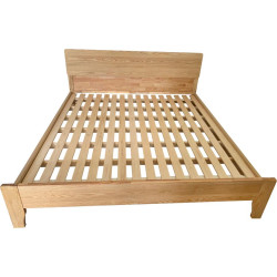 Manželská postel, 180x200, masivní dřevo, přírodní, BEDIA