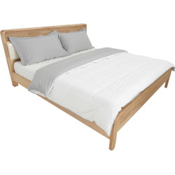 Manželská postel, 180x200, masivní dřevo, přírodní, KIMIA
