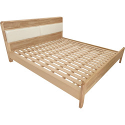 Manželská postel, 180x200, masivní dřevo, přírodní, KIMIA