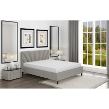 SET postel čalouněná béžová SOLE 11 s roštem + matrace Masáž Relax Pre