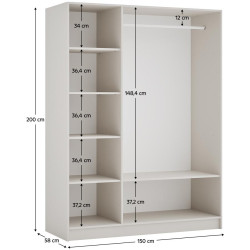 Korpus skříně 150 Kreo, kašmír