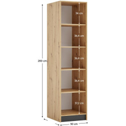 Korpus skříně 50, policový, dub artisan, KREO