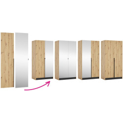 Korpus skříně 100, věšákový, dub artisan, KREO