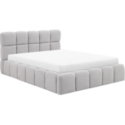 Postel s kovovým roštem a úložným prostorem, 140x200, šedá, SORELA