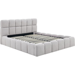 Postel s kovovým roštem a úložným prostorem, 160x200, šedá, SORELA