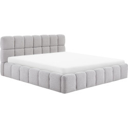 Postel s kovovým roštem a úložným prostorem, 180x200, šedá, SORELA