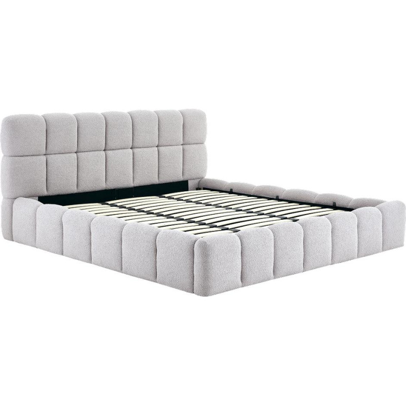 Postel s kovovým roštem a úložným prostorem, 180x200, šedá, SORELA