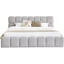 Postel s kovovým roštem a úložným prostorem, 180x200, šedá, SORELA