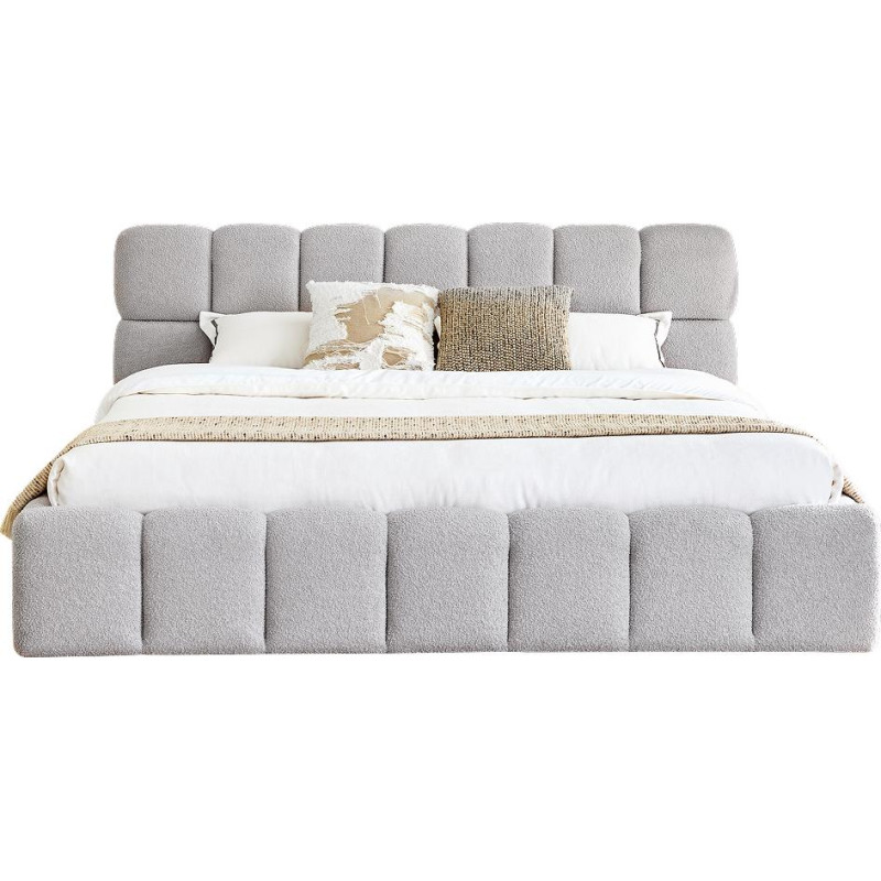 Postel s kovovým roštem a úložným prostorem, 180x200, šedá, SORELA