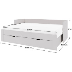 Rozkládací postel, kašmír, 90/180x200, ANTONY