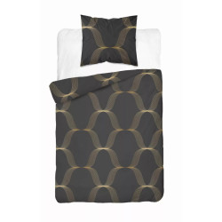 Povlečení HOME SATIN Vlny černé 5088A 140x200, 70x80