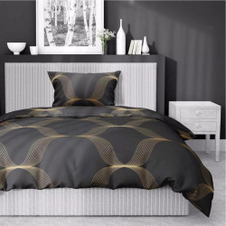 Povlečení HOME SATIN Vlny černé 5088A 140x200, 70x80