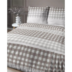 Povlečení HOME SATIN Kostky béžovo bílé  4914B 140x200, 70x80