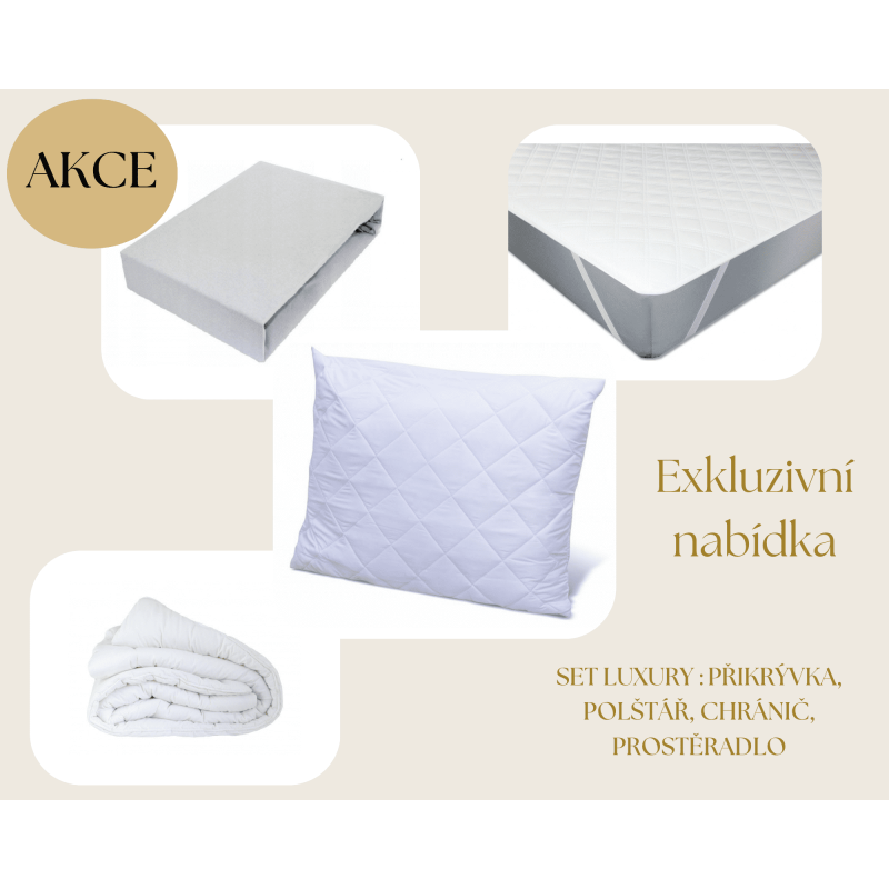SET LUXURY přikrývka, polštář, chránič, prostěradlo